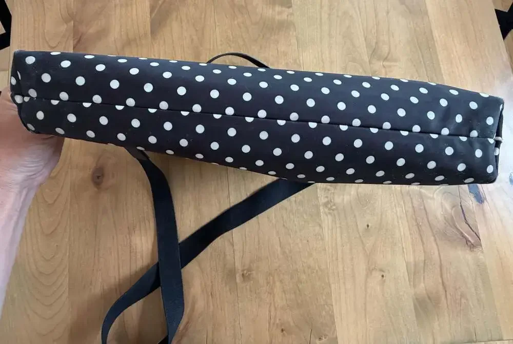 Kate Spade Black and White Polka Dot Nylon Laptop Bag Messenger Briefcase